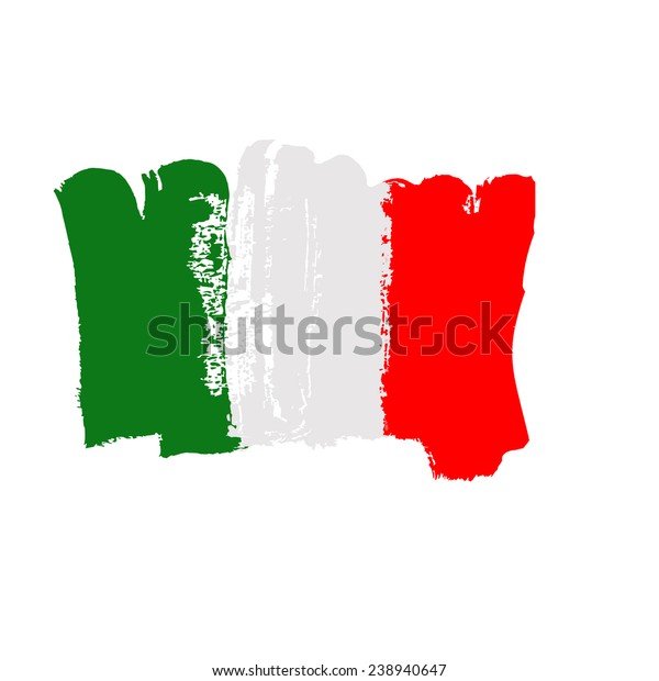 Italian Flag Painted By Brush Hand Stock Vector (Royalty Free) 238940647