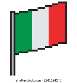 Italian  flag pixel art. Vector illustration