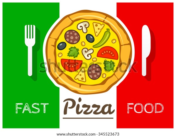 Italian Flag Pizza Fast Food Cafe Stock Image Download Now