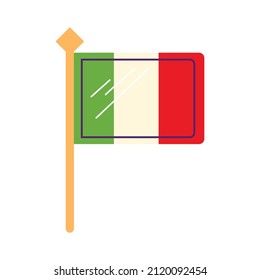 italian flag in pole icon