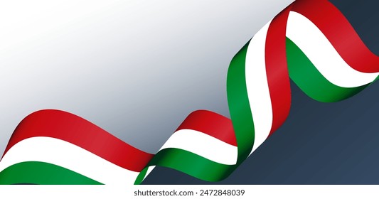 Italian flag ribbon  banner, background, poster, card, template, layout. Italy patriotic National holiday promo