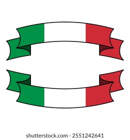 Italian flag ribbon with banner, background, poster, card, template, layout. Italy patriotic National holiday promo
