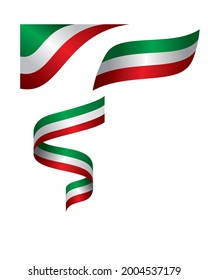 Italian Flag Ribbon, Corner Italian Flag Banner