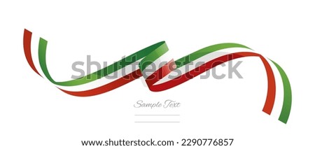 Italian flag ribbon vector illustration. Italy flag ribbon on abstract isolated on white color background