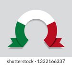 Italian flag rounded ribbon abstract background. Vector illustration.