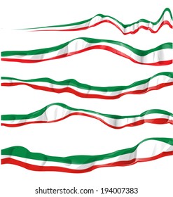 italian flag set isolated