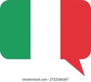 Italian flag speech bubble icon for language and communication