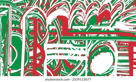 Italian flag. Stylized flag of Italy with mixing paint. Vector colorful background. Decorative screensaver