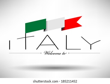 Italian Flag with Typography Design