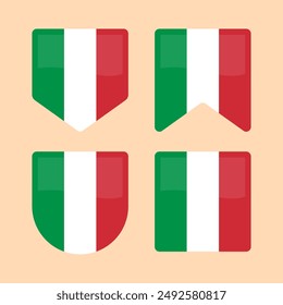 Italian flag with various shapes vector eps for design elements, decorations, banners, emblems, promotions, events, holidays, social media posts, icons, poster designs etc. scalable eps file format.