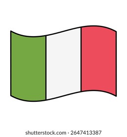 ilustração de elemento do ícone do vetor da bandeira italiana 