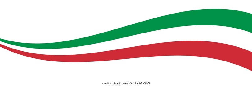 Bandeira Italiana Onda Bandeira Fundo. Acenando Bandeira da Itália. Cores da Itália Bandeira Decoração. Ilustração de vetor.