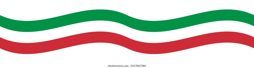 Bandeira Italiana Onda Bandeira Fundo. Acenando Bandeira da Itália. Cores da Itália Bandeira Decoração. Ilustração de vetor.