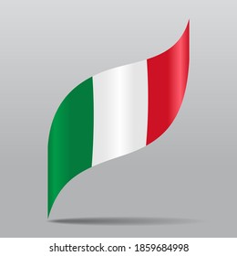 Italian flag wavy abstract background. Vector illustration.