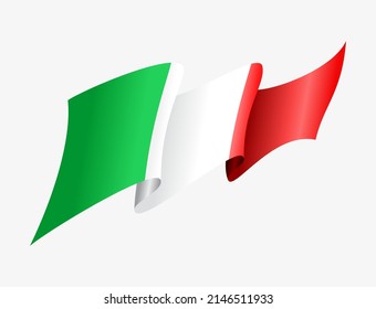 Italian flag wavy abstract background. Vector illustration.