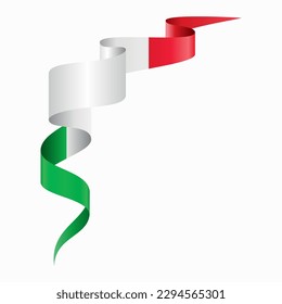 Italian flag wavy abstract background. Vector illustration.