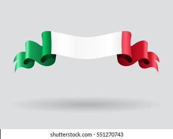 Italian flag wavy abstract background. Vector illustration.