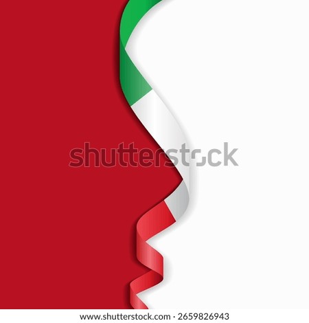 Italian flag wavy abstract background layout. Vector illustration.