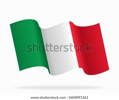Italian flag wavy background layout. Vector illustration.