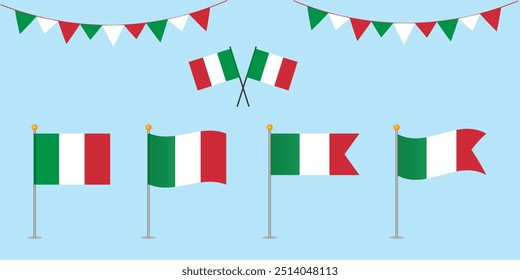 Italienische Flaggen setzt Vektorgrafik