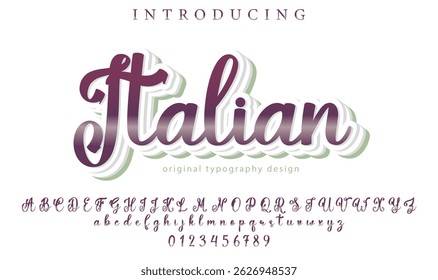 Italian Font Stylish brush painted an uppercase vector letters, alphabet, typeface