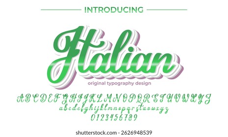 Italian Font Stylish brush painted an uppercase vector letters, alphabet, typeface