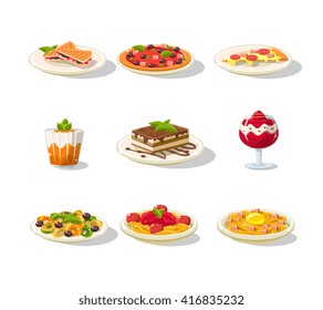 Italian Food Icon Set Detailed Flat Vector Design Set On White Background