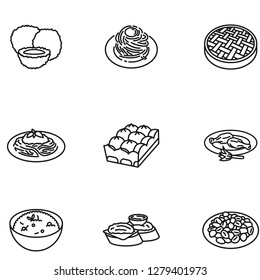 Italian Food icon set vector