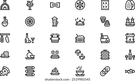 Italian food icons High-Quality Vector Icons Collection with Editable Stroke. Ideal for Professional and Creative Projects.