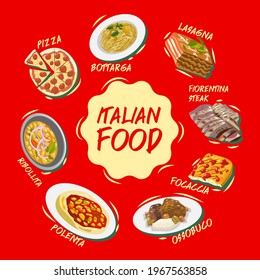 Italian food icons. Vector illustration 