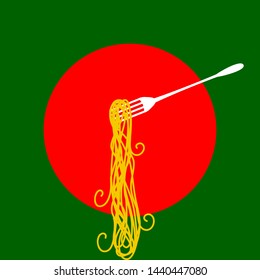 Italian food logo of Pastas Spaghetti and fork