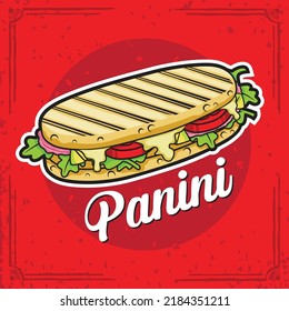 Italian Food Panini Sandwich Logo