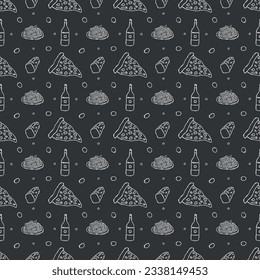 Italian food pattern. Seamless italian food background