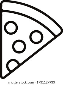 italian food pizza slice vector icon black and white simple, minimalist.