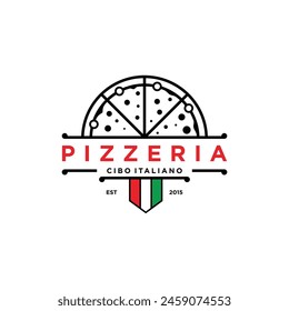 italian food pizzeria vector logo. white background