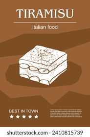 Italian food set vector illustration. Engraved tiramisu, bundle of traditional dishes, homemade and restaurant dinner dishes and sauces cooking in cuisine of Italy