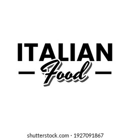 Italian Food Text Icon Label Sticker Design Vector