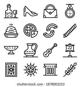 
Italian Food and Traditions in Filled Style Pack 
