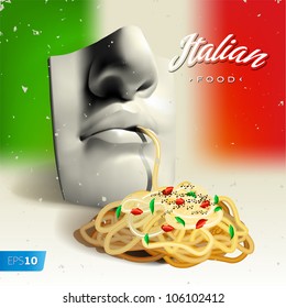 Italian food, vector Eps10 illustration.