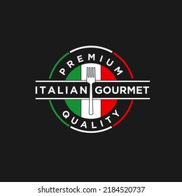 Italian food vector logo design illustration, italian restaurant logo badge design icon template