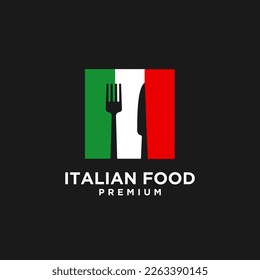 Italian food vector logo design illustration, italian restaurant logo badge design icon template