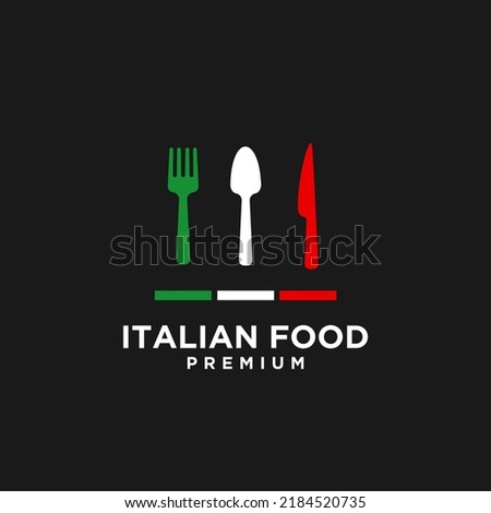 Italian food vector logo design illustration, italian restaurant logo badge design icon template