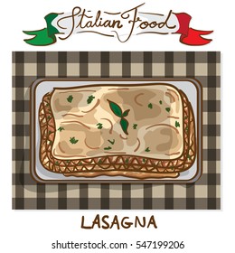 italian foods lasagna drawing graphic  design objects