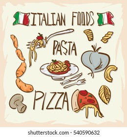 italian foods objects 