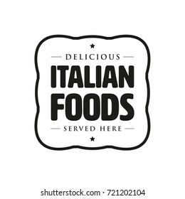 Italian foods vintage sign retro stamp vector