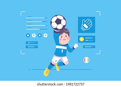 italian football player cute character design