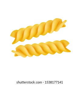 Italian Fusilli Pasta, Food Icon On A White Background. Vector.