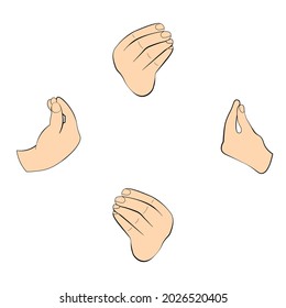 Italian gesture.Italian hand gestures. Vector illustration isolated on white background.
