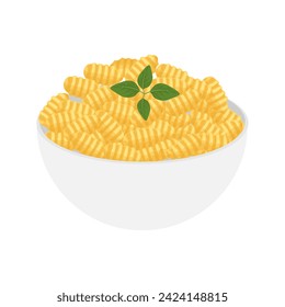 Italian gnocchi in a bowl vector illustration logo