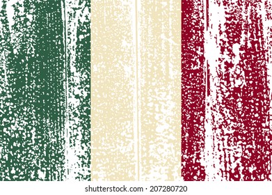 Italian grunge flag. Vector illustration. Grunge effect can be cleaned easily.